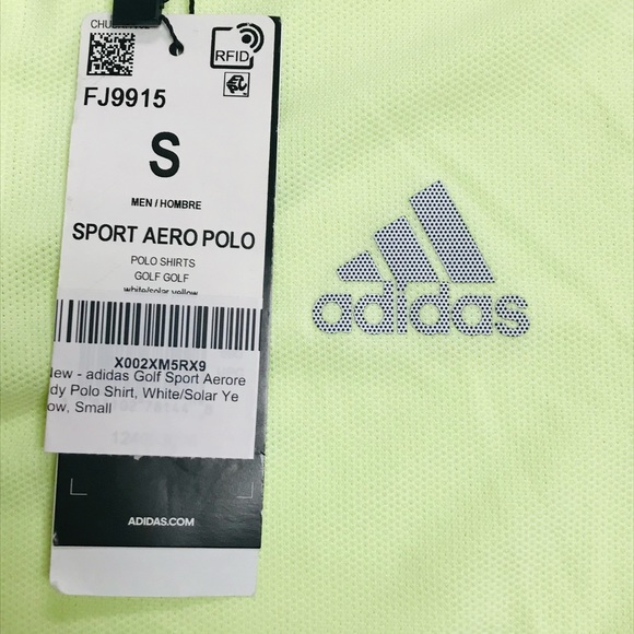 Adidas FJ9915 Men's Sports Aeroready Solar Volt Green Polo Shirt Top Size S - Picture 13 of 13